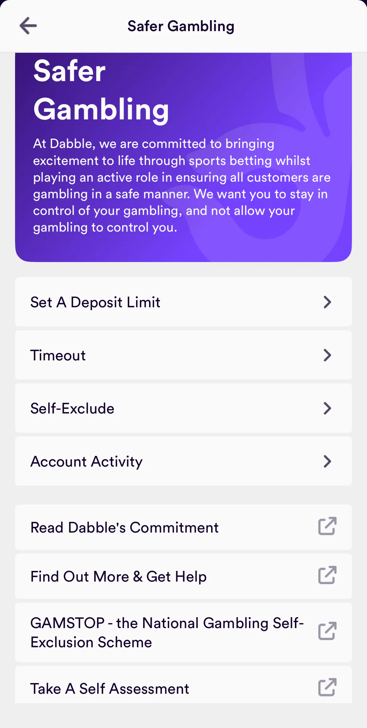 Dabble Responsible Gambling