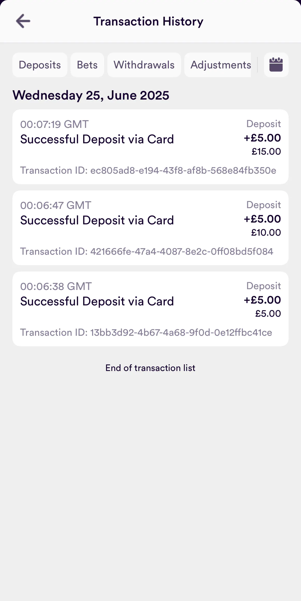 Dabble Triple Deposit