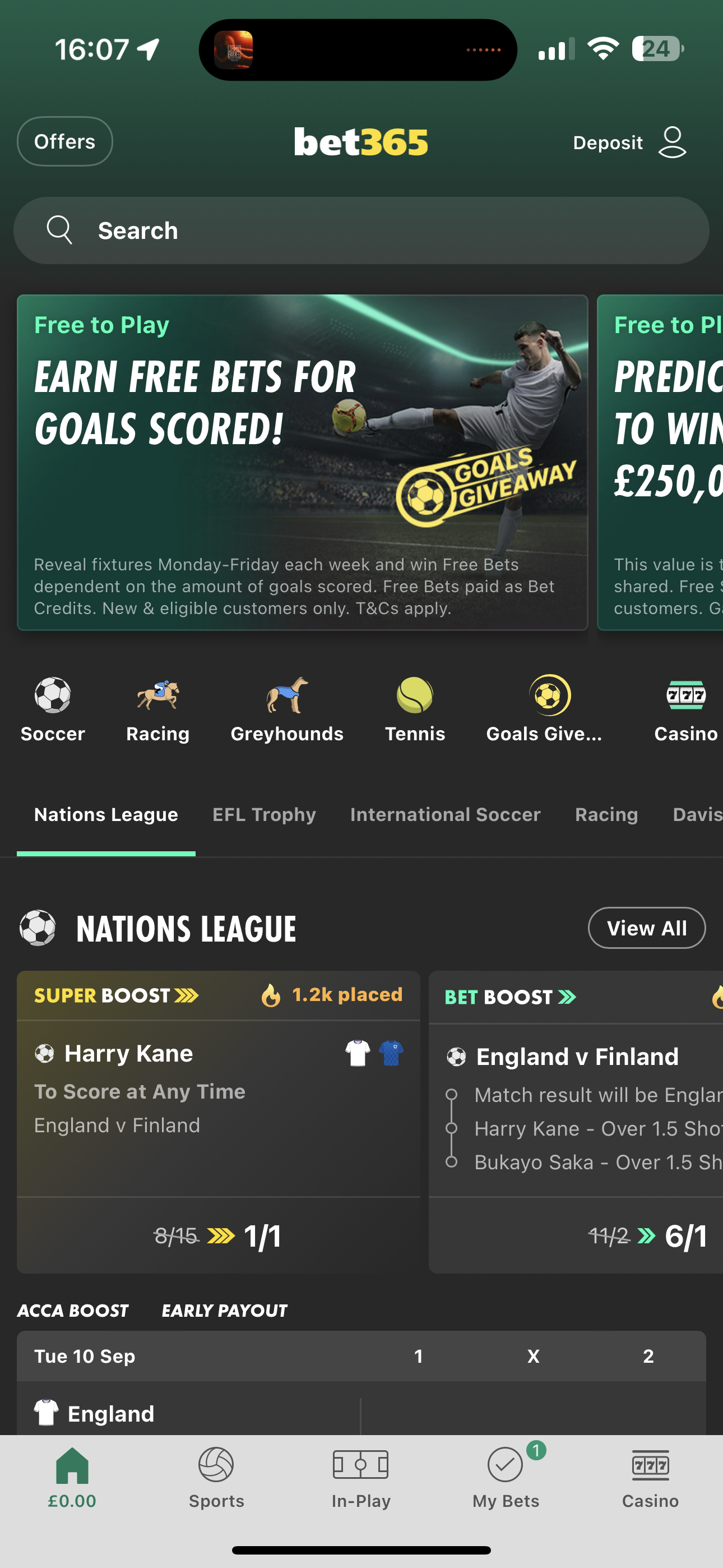 Bet365 6 Horse Challenge 1