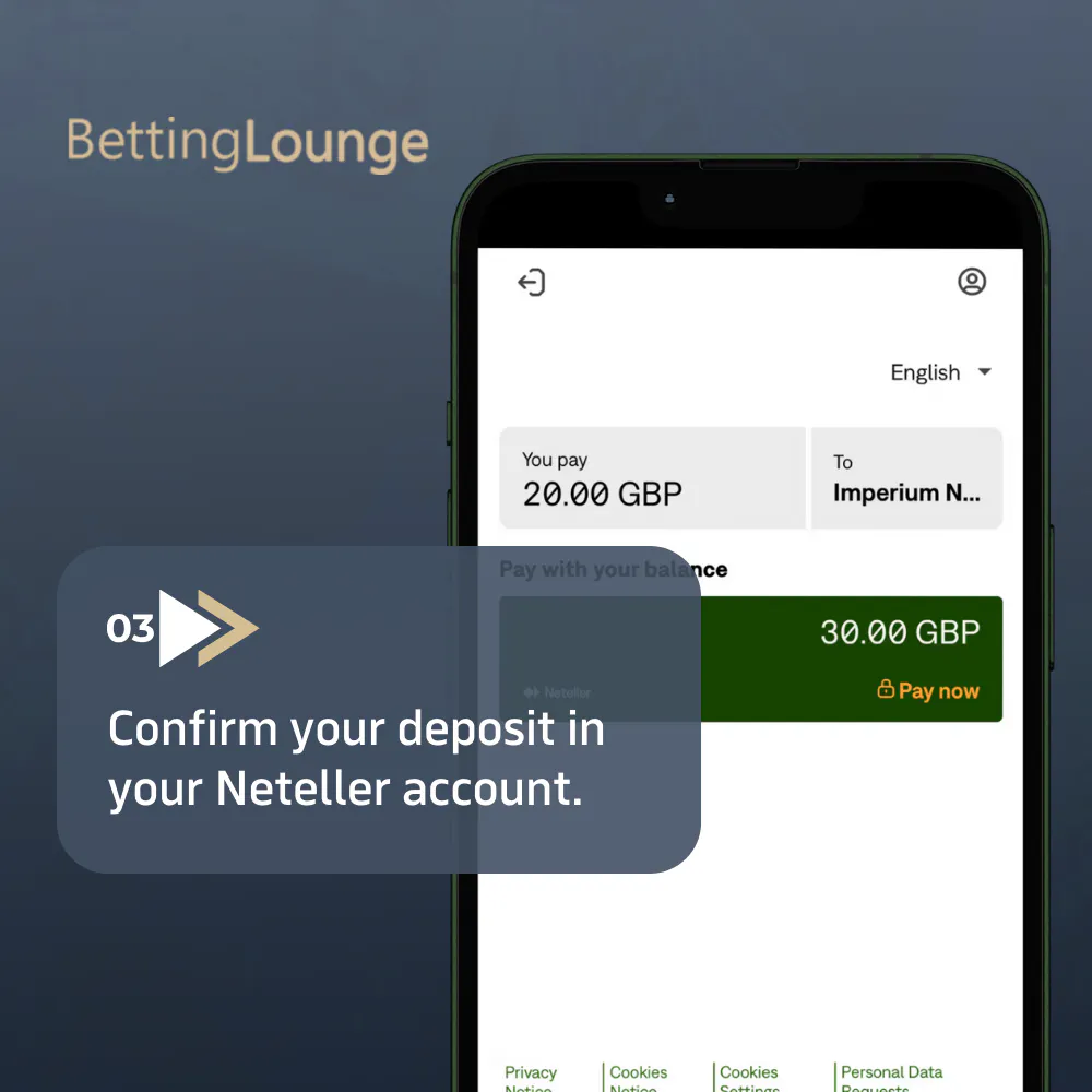 step 3: confirm your deposit in your Neteller account