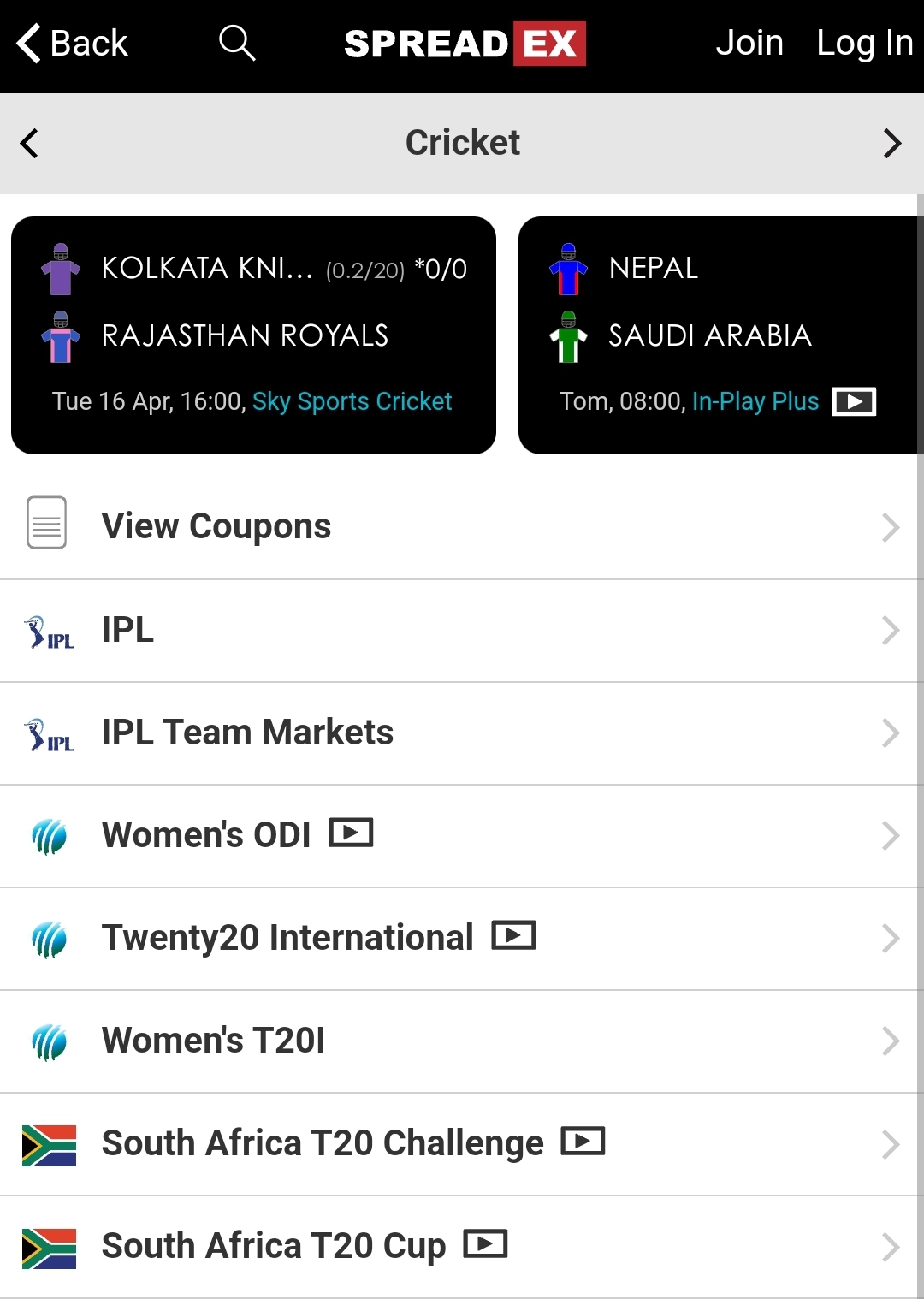 Spreadex Cricket