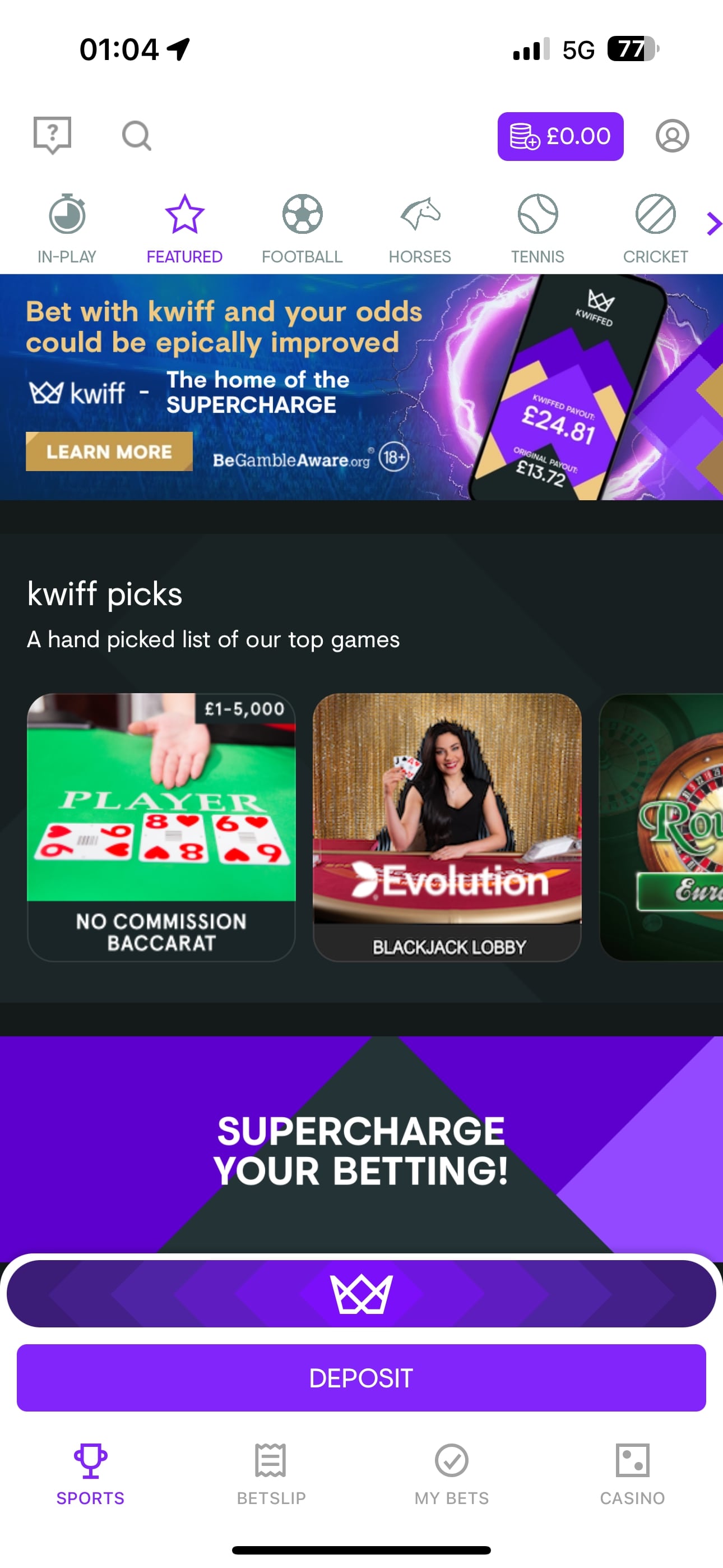 Kwiff Deposit 1