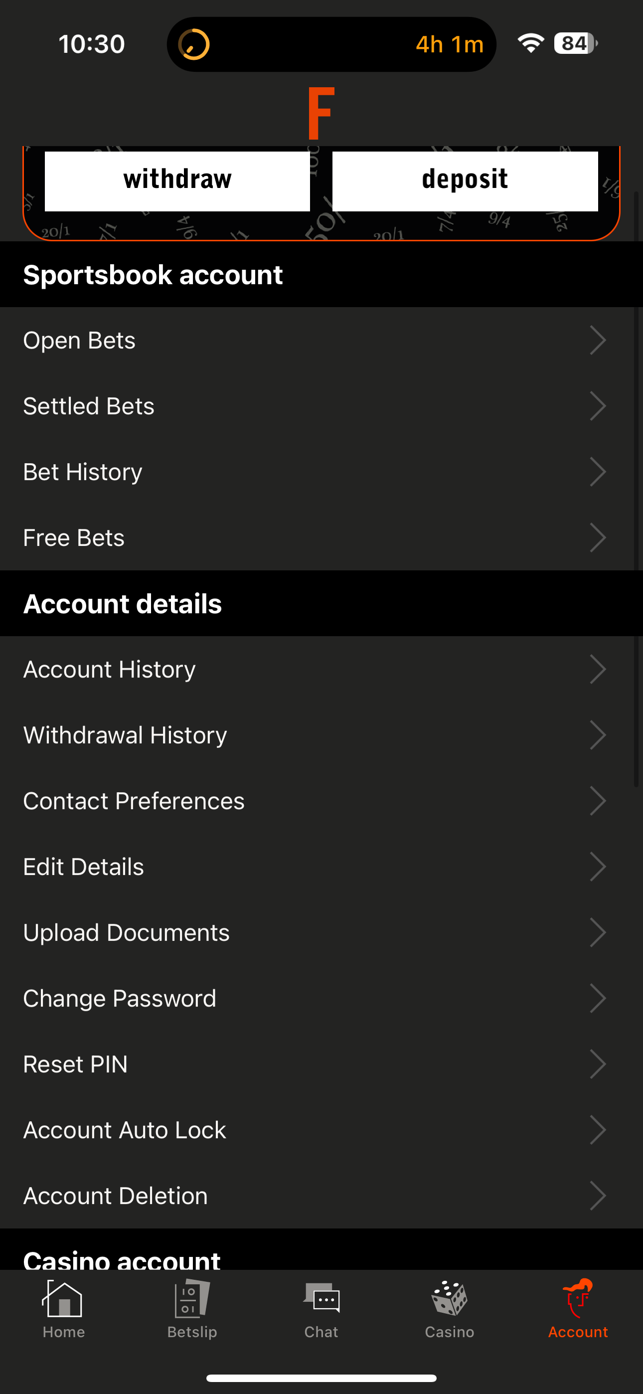 Fitzdares Deposit/Withdrawal 1