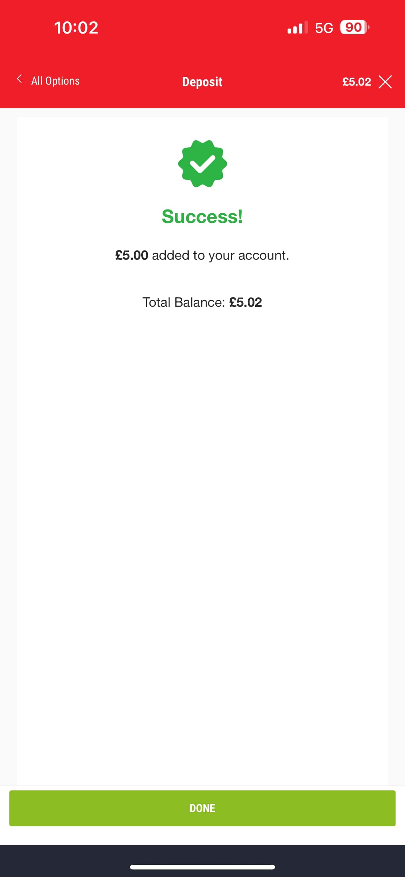 Ladbrokes deposit 5