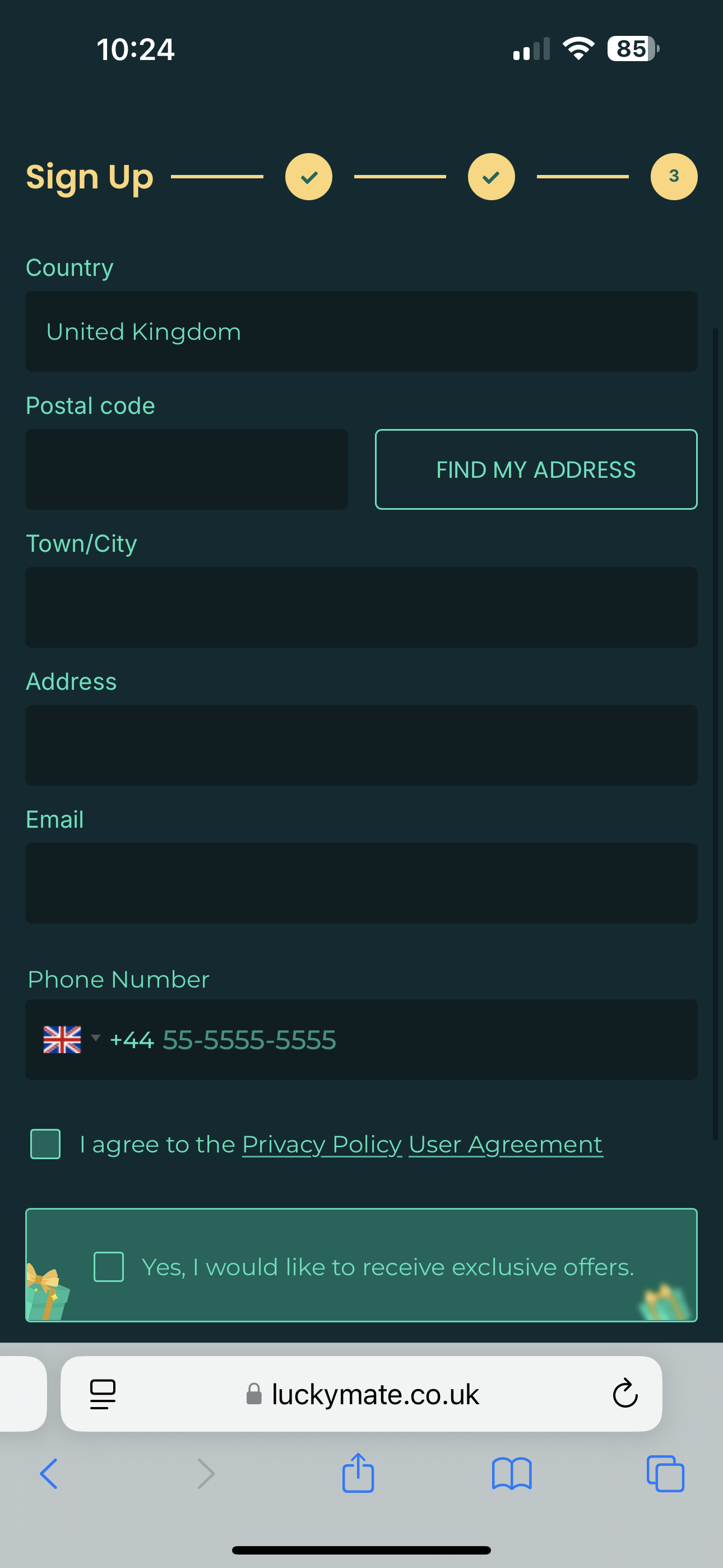 Luckymate Sign Up 3