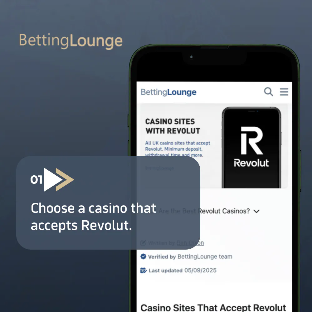 step 1: choose a casino that accepts Revolut