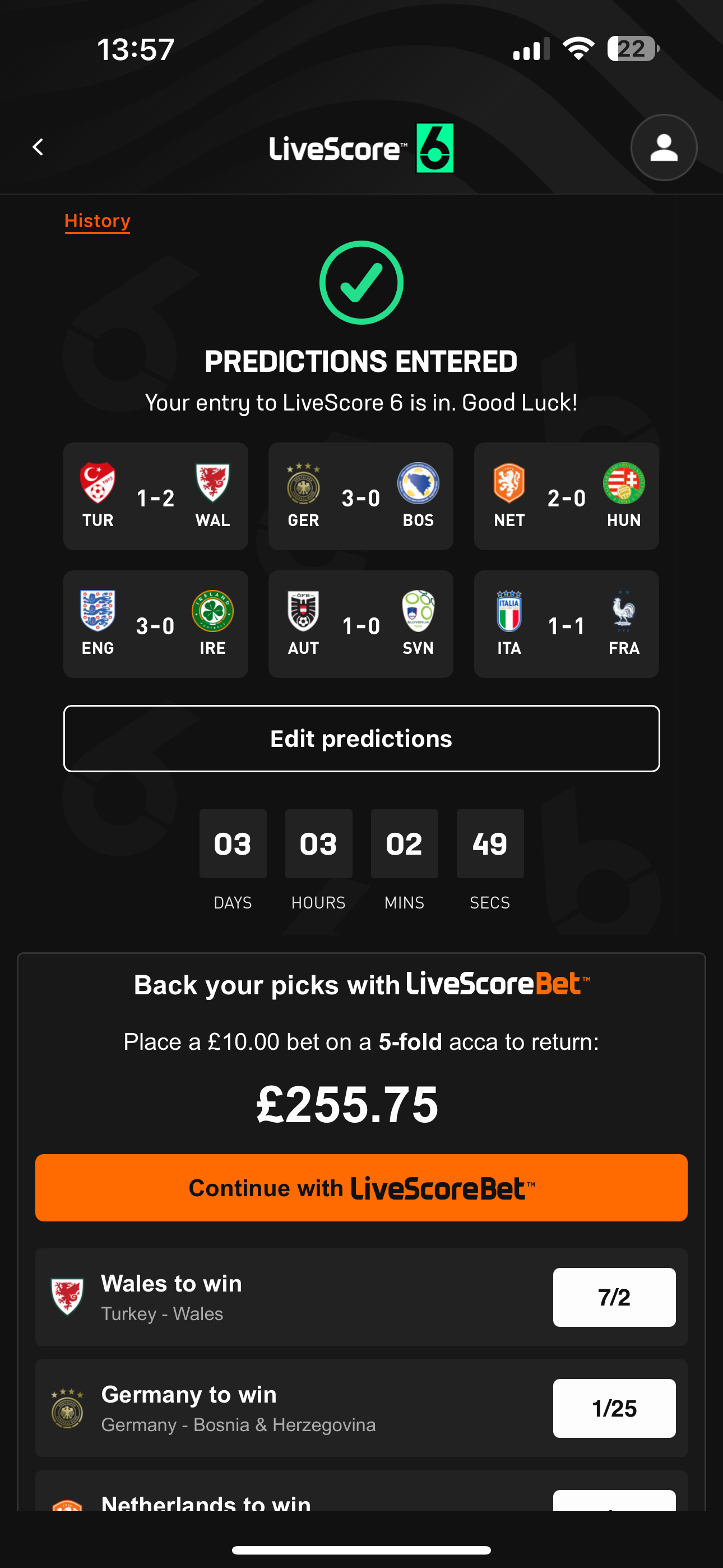 LiveScore Bet Six 2