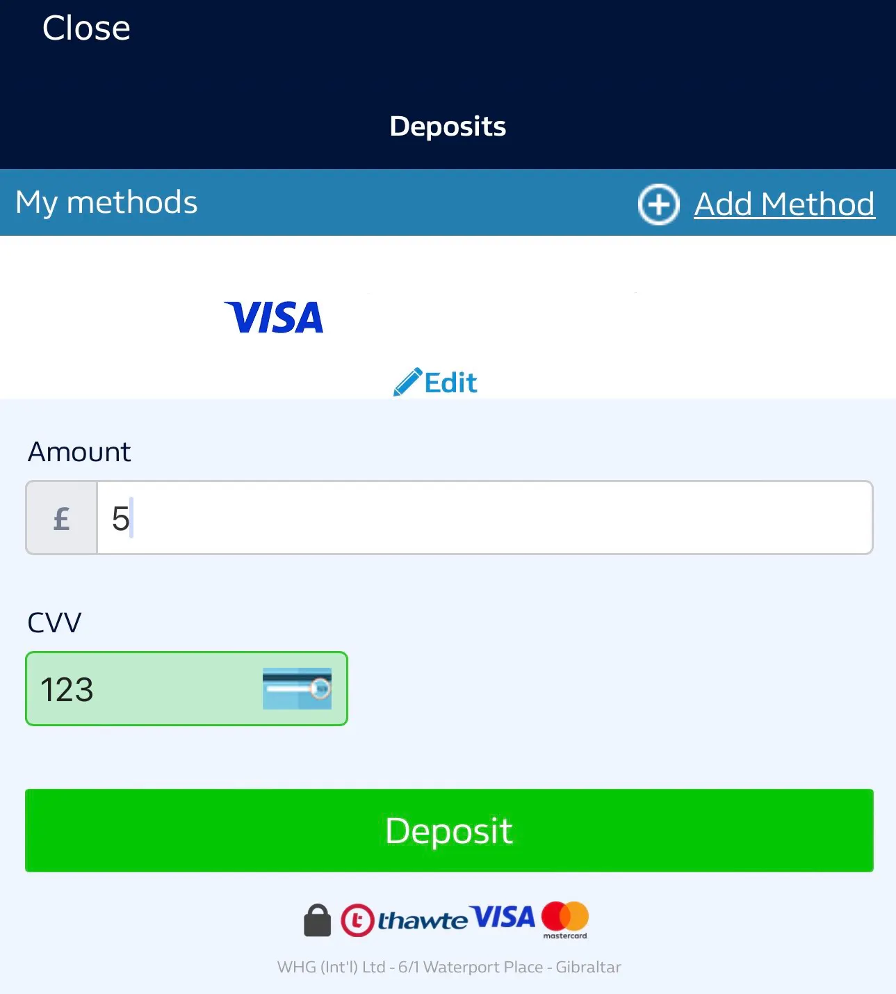 William Hill Deposit 4