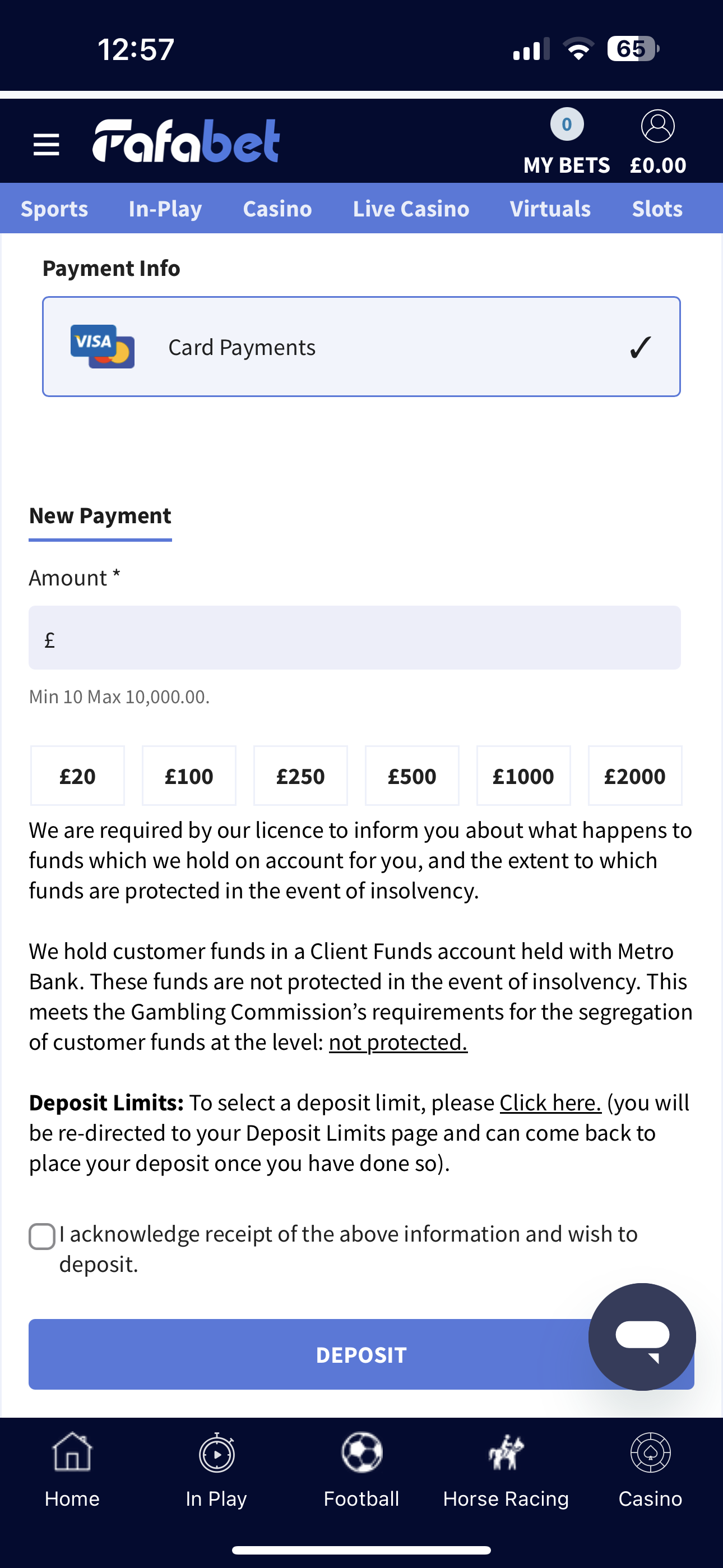 FafaBet Deposit 2