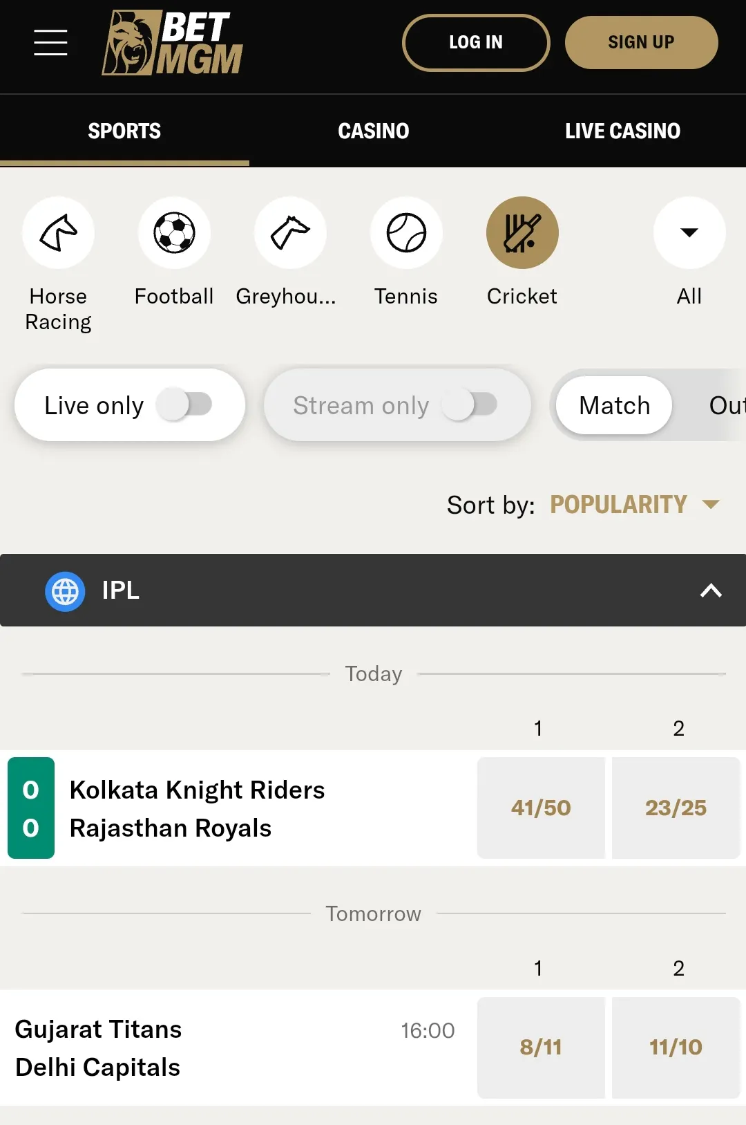 BetMGM Cricket