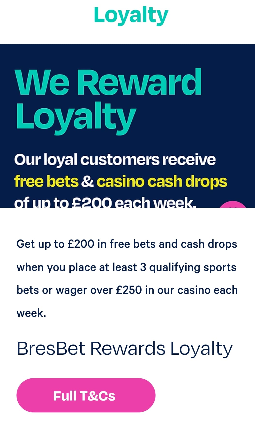 BresBet Loyalt Program