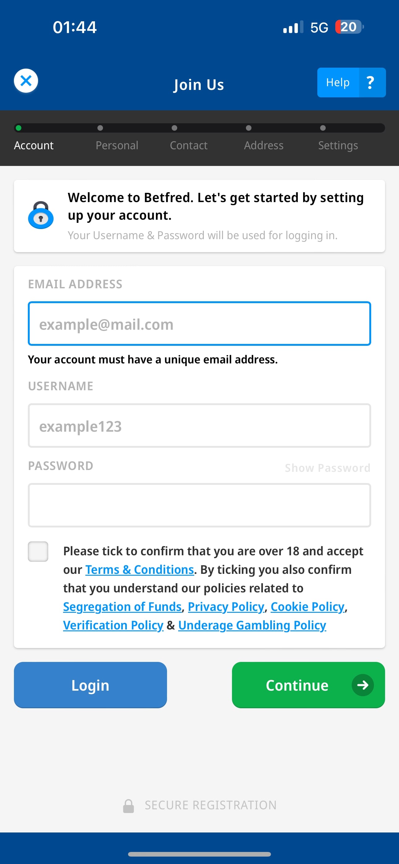 Betfred sign-up 2