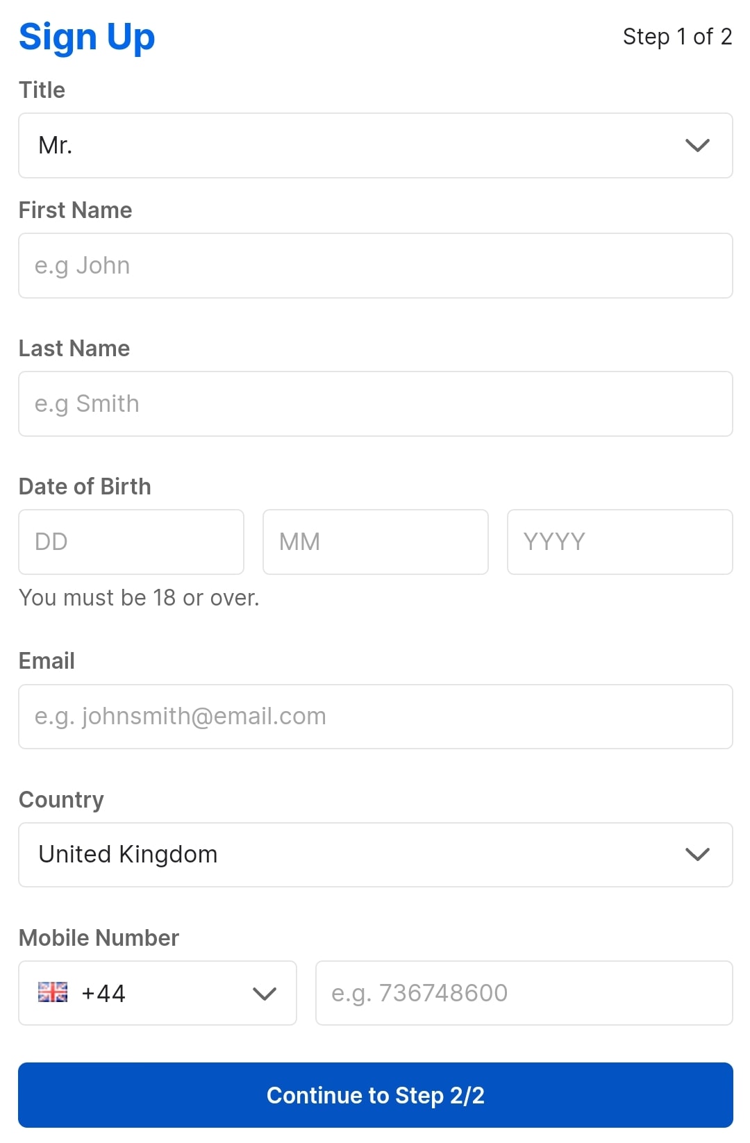 BoyleSports registration 1